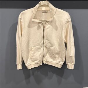 AYR Double Zip It Sweatshirt Jacket Terry Fleece Mock Neck Full Zip Medium